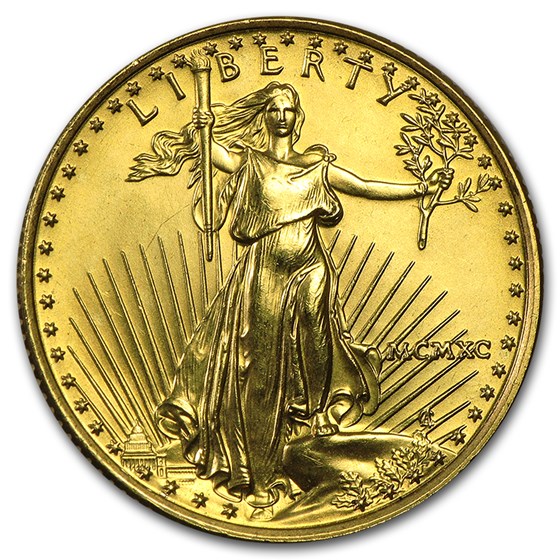 1990 1/4 oz Gold American Eagle BU (MCMXC) 1990 1/4 oz Gold American Eagle BU (MCMXC)